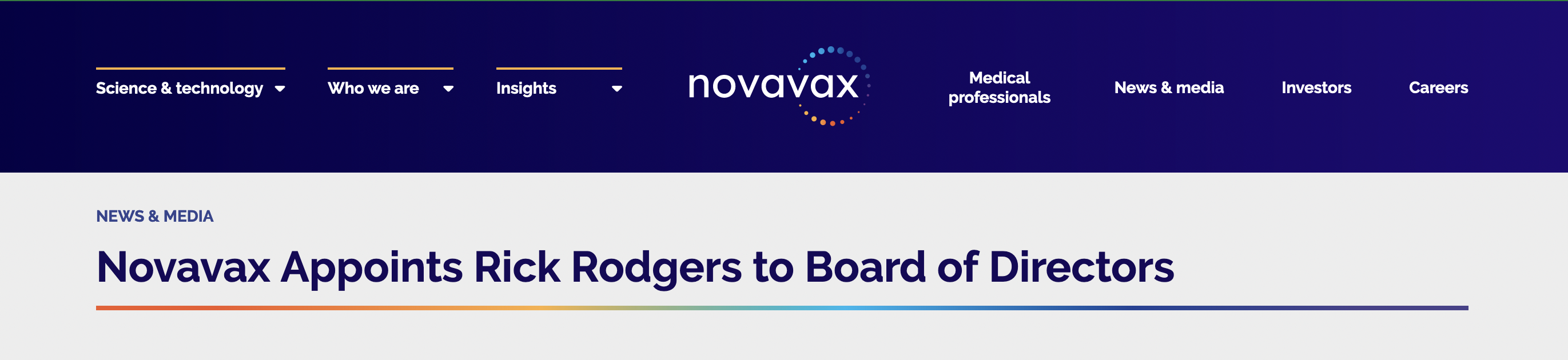 Richard Rodgers im Novavax-Vorstand