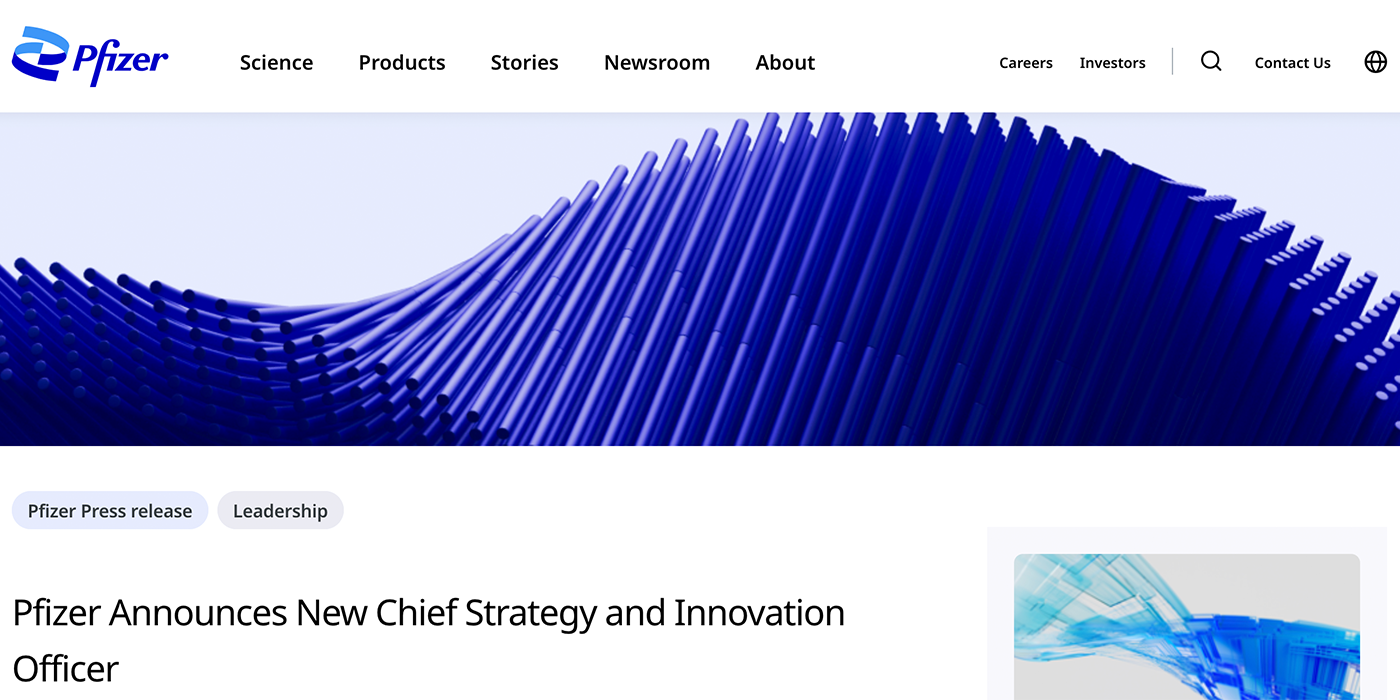 Pfizer mit neuem Chief Strategy and Innovation Officer 