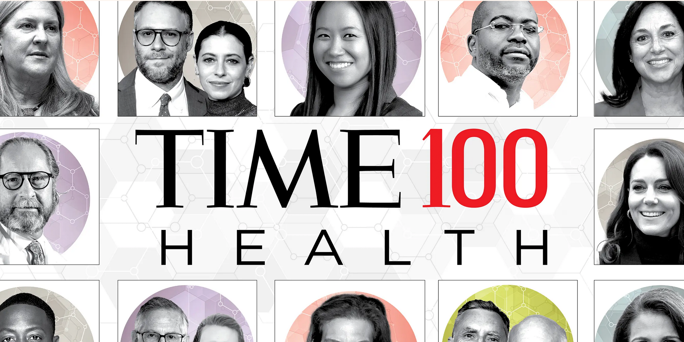 Auf dem Screenshot sind mehrere Menschen zu sehen, die vom TIME Magazin unter die TIME100 Health Liste gewählt worden sind.