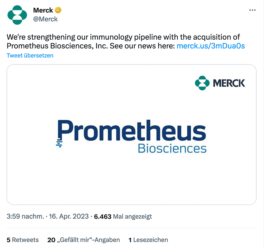 Merck übernimmt Prometheus