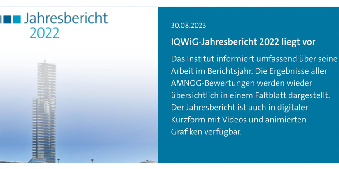 IQWiG-Jahresbericht 2022 - 2023 - Gesundheitsmarkt - PM-Report