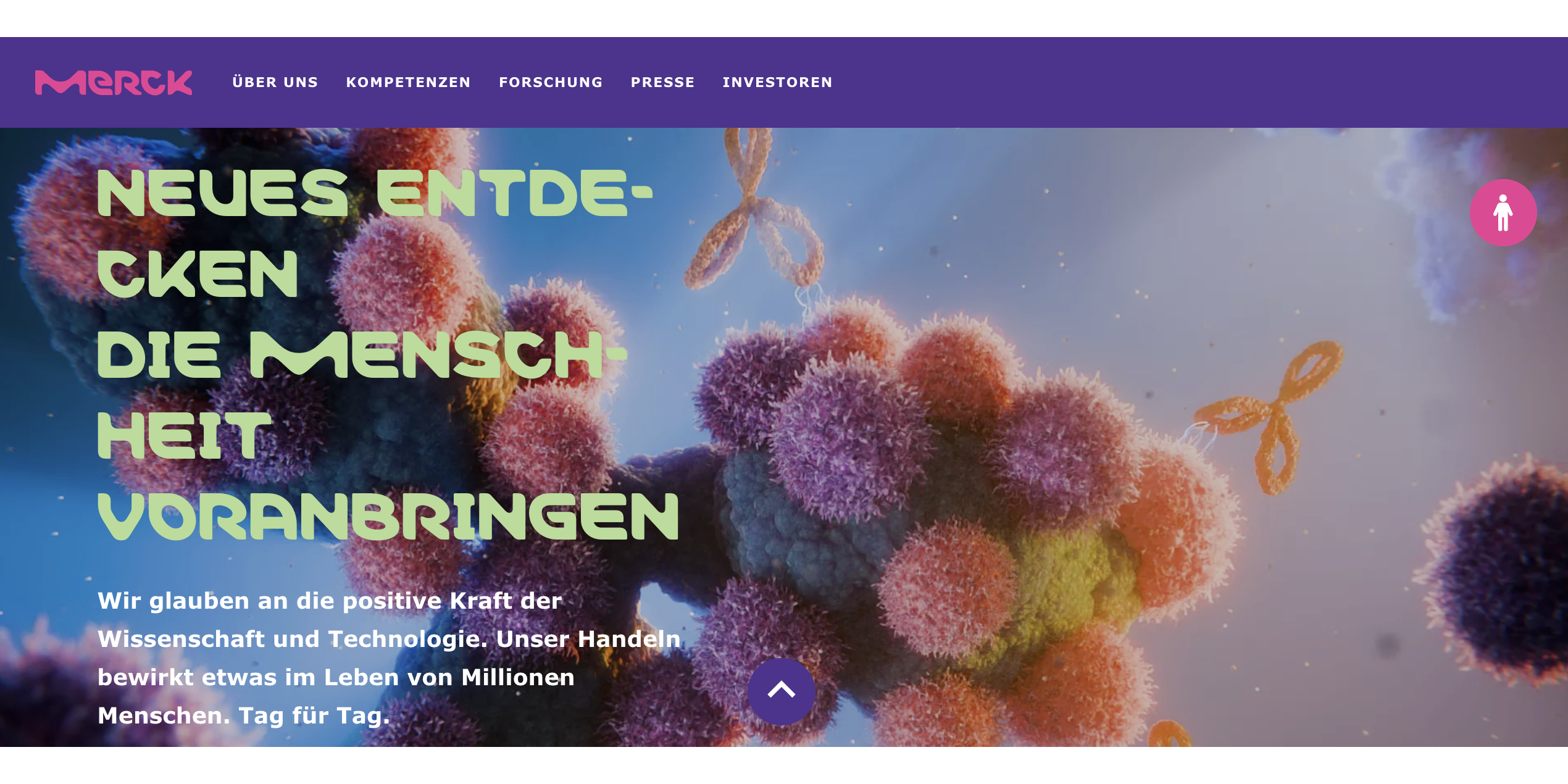 Das Foto ist ein Screenshot der Website vom Pharmaunternehmen Merck.